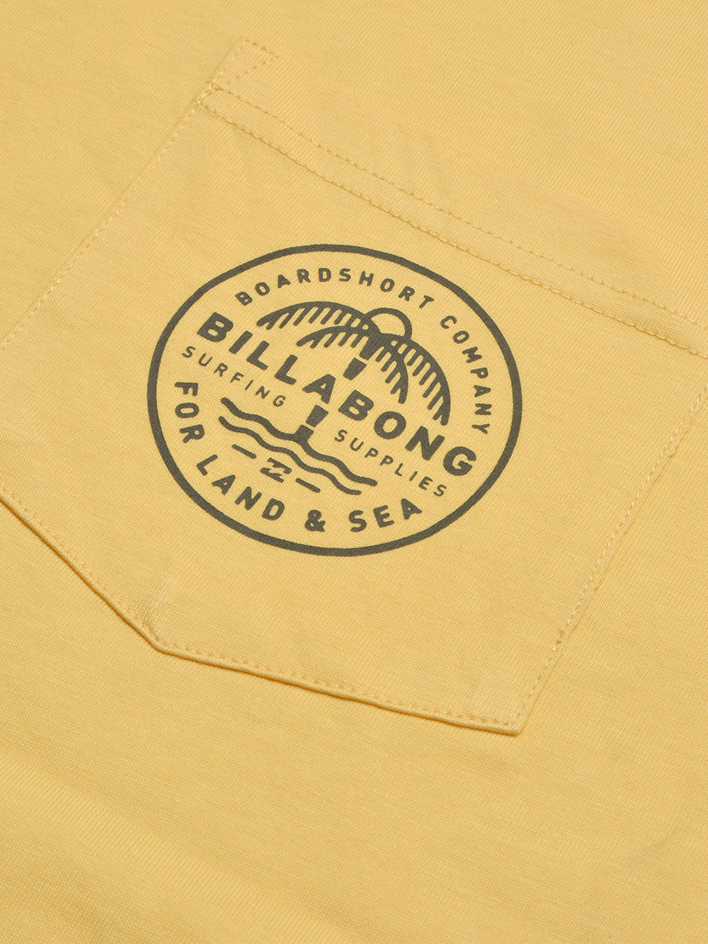 BilaBong Single Jersey Crew Neck Tee Shirt For Men-Yellow-BE1039