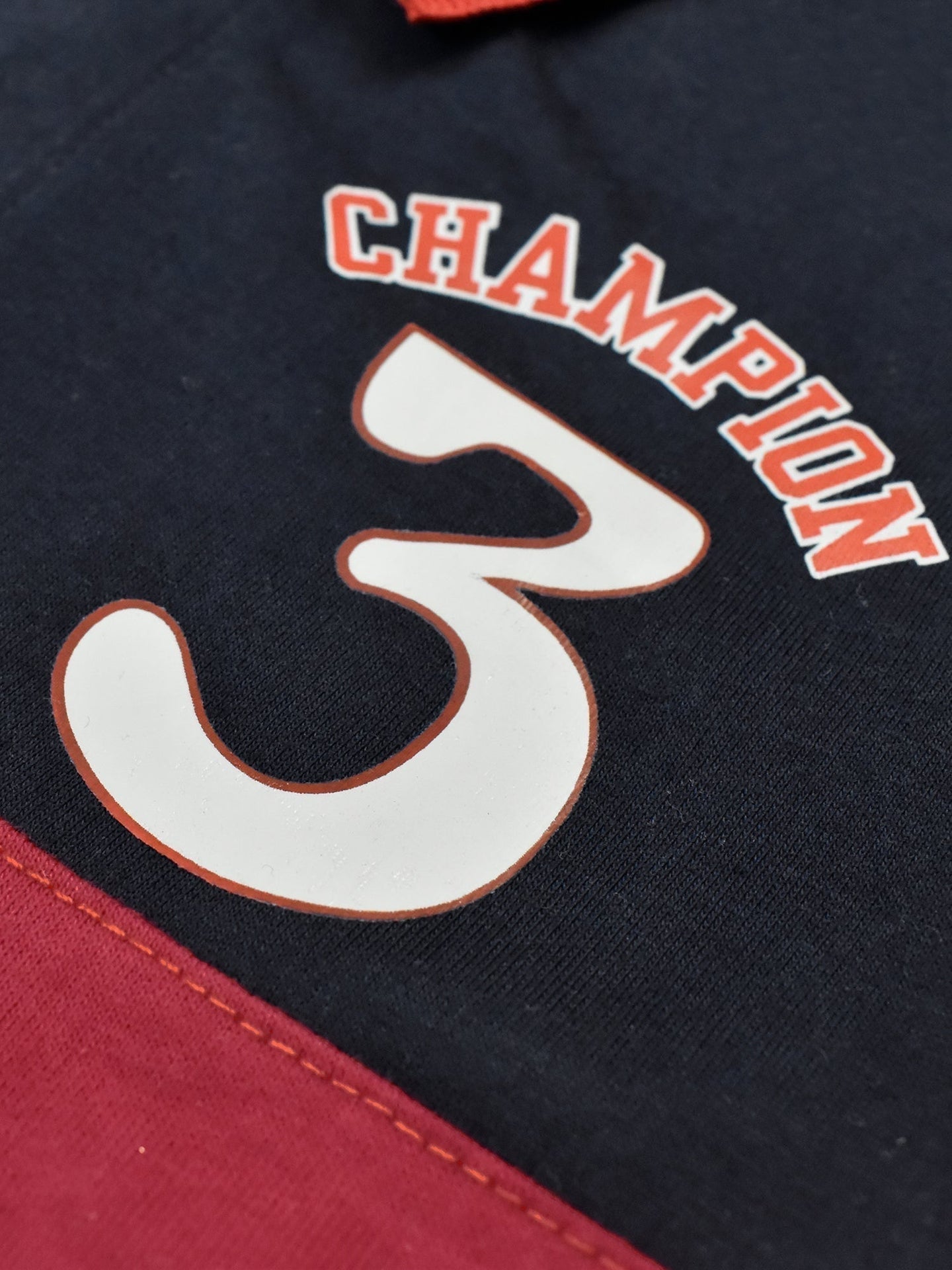 Champion Single Jersey Polo Shirt For Kids-Grey with Red & Navy Panels-BE935/BR13182