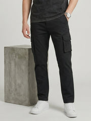 Black Cargo Trouser For Men-BE0842