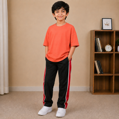 Kids Oversized Drop Shoulder T-Shirt – Coral Orange