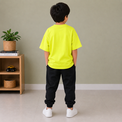 Kids Oversized Drop Shoulder T-Shirt – Neon Yellow hs12