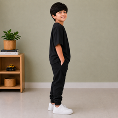 Kids Oversized Drop Shoulder T-Shirt – Black