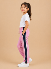 Premium Girls Trouser-Pink with Navy-T11