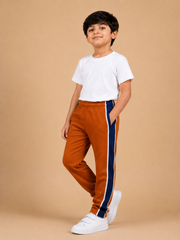 Premium Boys Trouser-Burnt Orange with Navy-T09