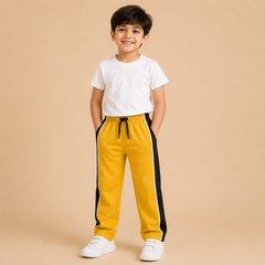 Premium Boys Trouser-Mustard Yellow With Navy -T23