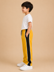 Premium Boys Trouser-Mustard Yellow With Navy -T23