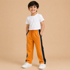 Premium Boys Trouser- Orange With Navy -T22