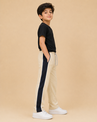 Premium Boys Trouser-  cream With Navy -T31