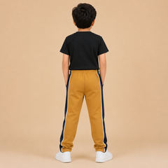 Premium Boys Trouser-  Golden Mustard With Navy -T33
