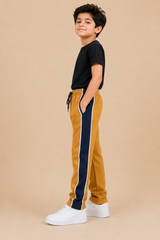 Premium Boys Trouser-  Golden Mustard With Navy -T33