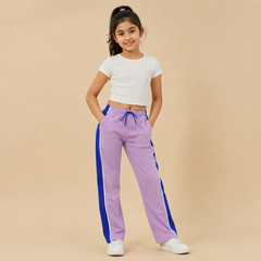 Premium Boys Trouser- Light Lavender With Royle Blue -T40