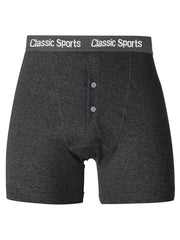 Classic Sport Single Jersey Boxer Brief For Men-Charcoal Melange-BR88889