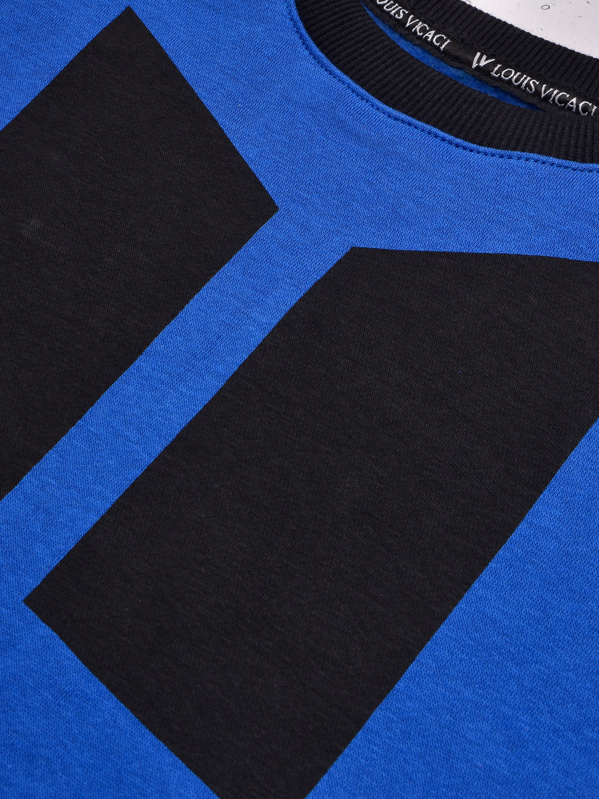 BTS Fleece Tracksuit For Kids-Dark Blue with Black-BE33/BR878