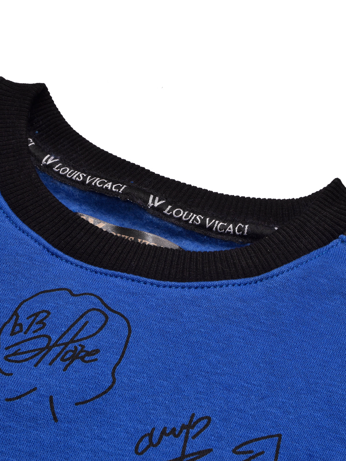 BTS Fleece Tracksuit For Kids-Dark Blue with Black-BE32/BR877