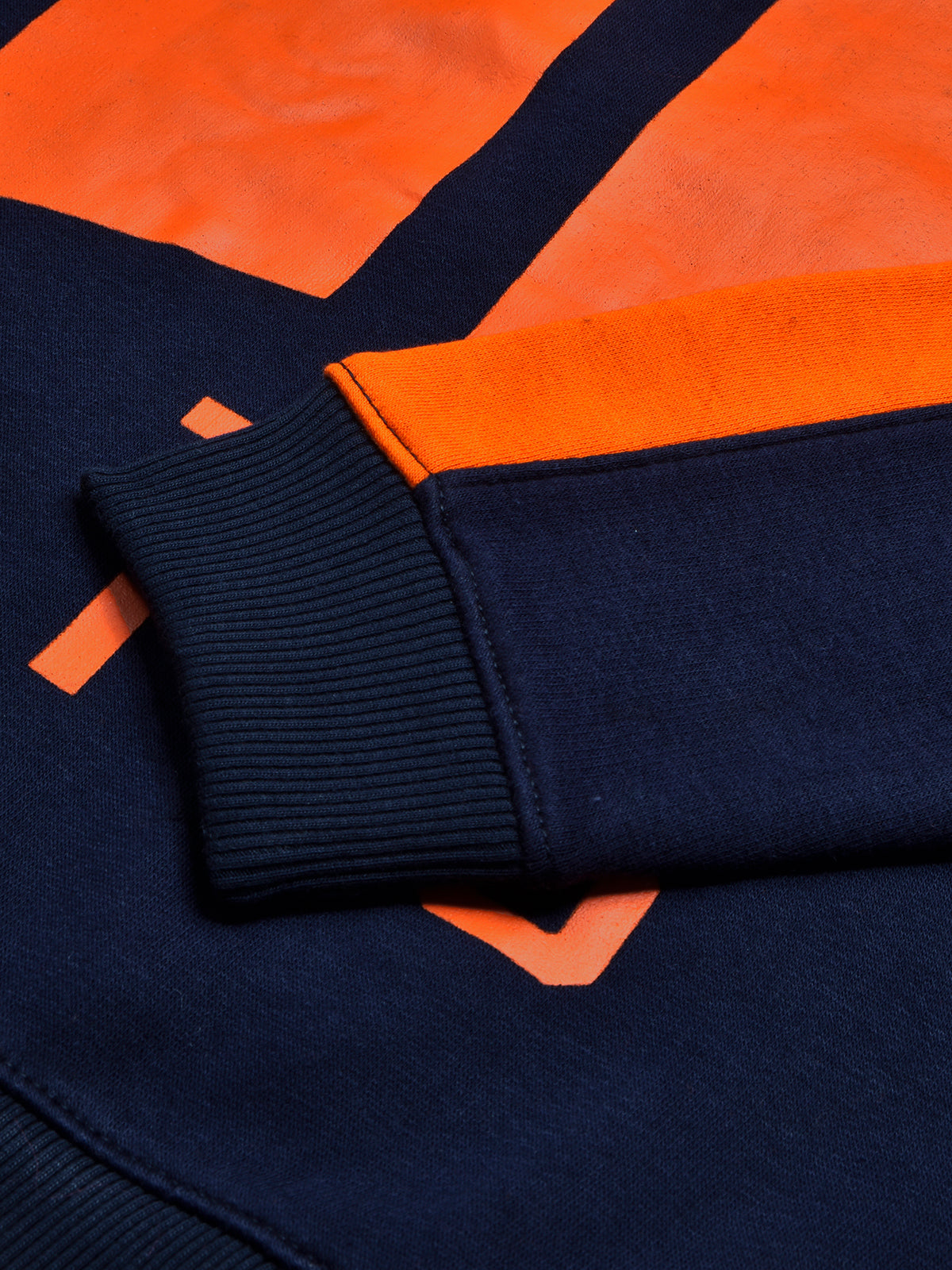 BTS Fleece Tracksuit For Kids-Dark Navy & Orange Panels-BE189/BR989