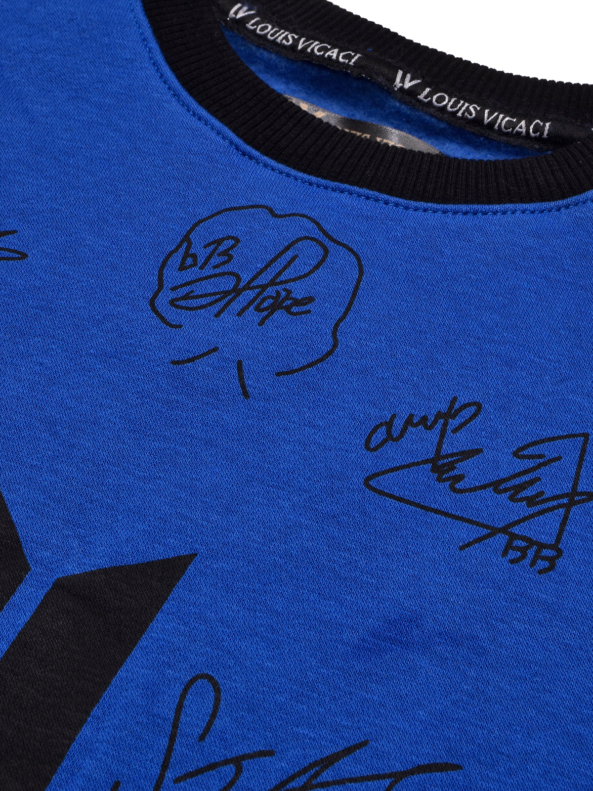 BTS Fleece Tracksuit For Kids-Dark Blue with Black-BE32/BR877