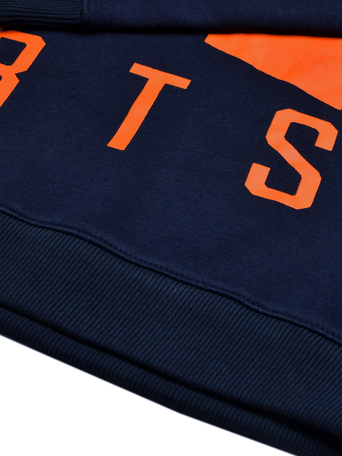 BTS Fleece Tracksuit For Kids-Dark Navy & Orange Panels-BE189/BR989