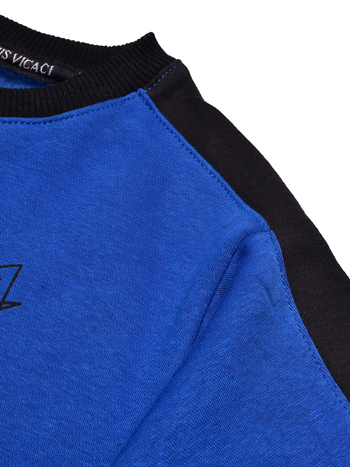 BTS Fleece Tracksuit For Kids-Dark Blue with Black-BE32/BR877