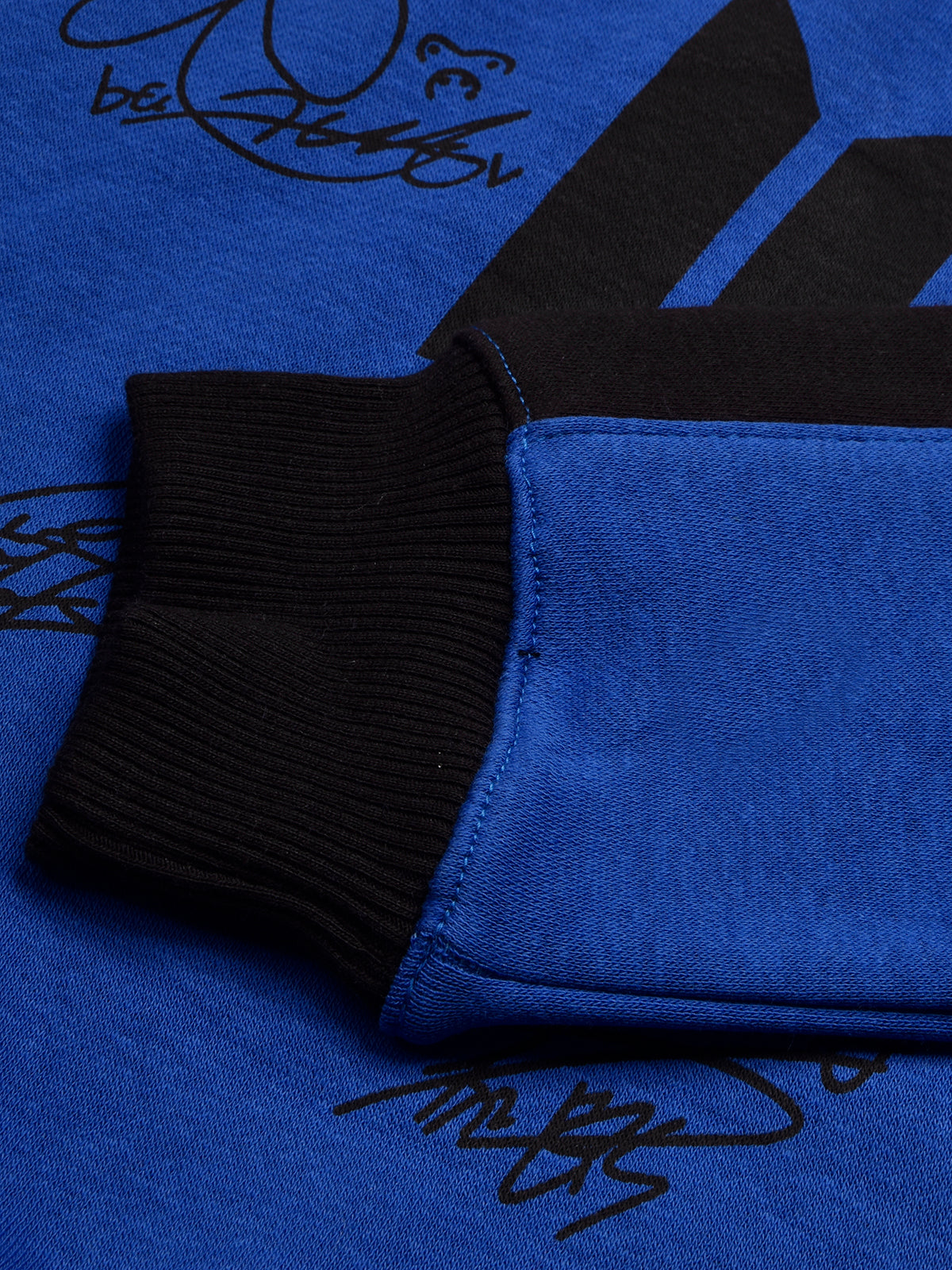 BTS Fleece Tracksuit For Kids-Dark Blue with Black-BE32/BR877