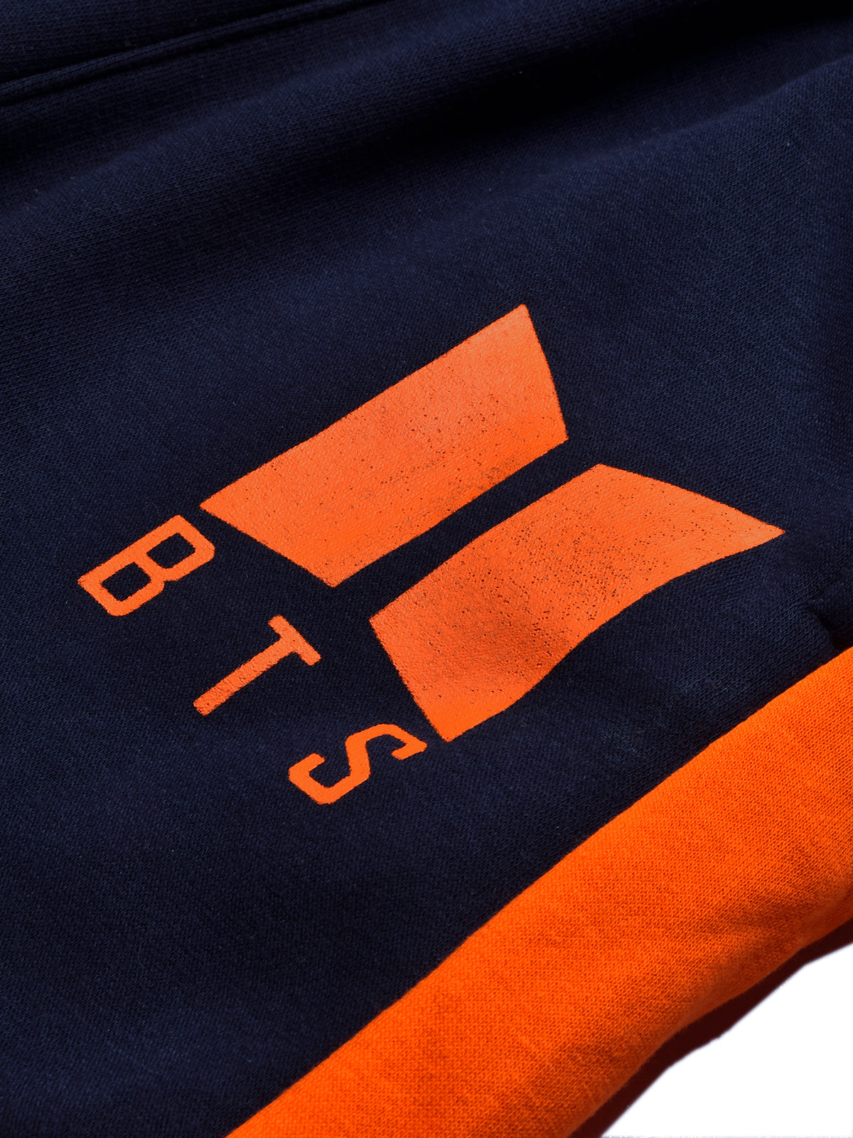 BTS Fleece Tracksuit For Kids-Dark Navy & Orange Panels-BE189/BR989