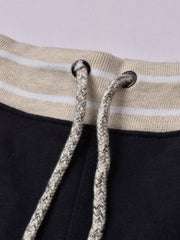 Red Pearl Terry Fleece Slim Fit Jogger Trouser For Kids-Navy & Off White With Assorted Stripes-Rt2167