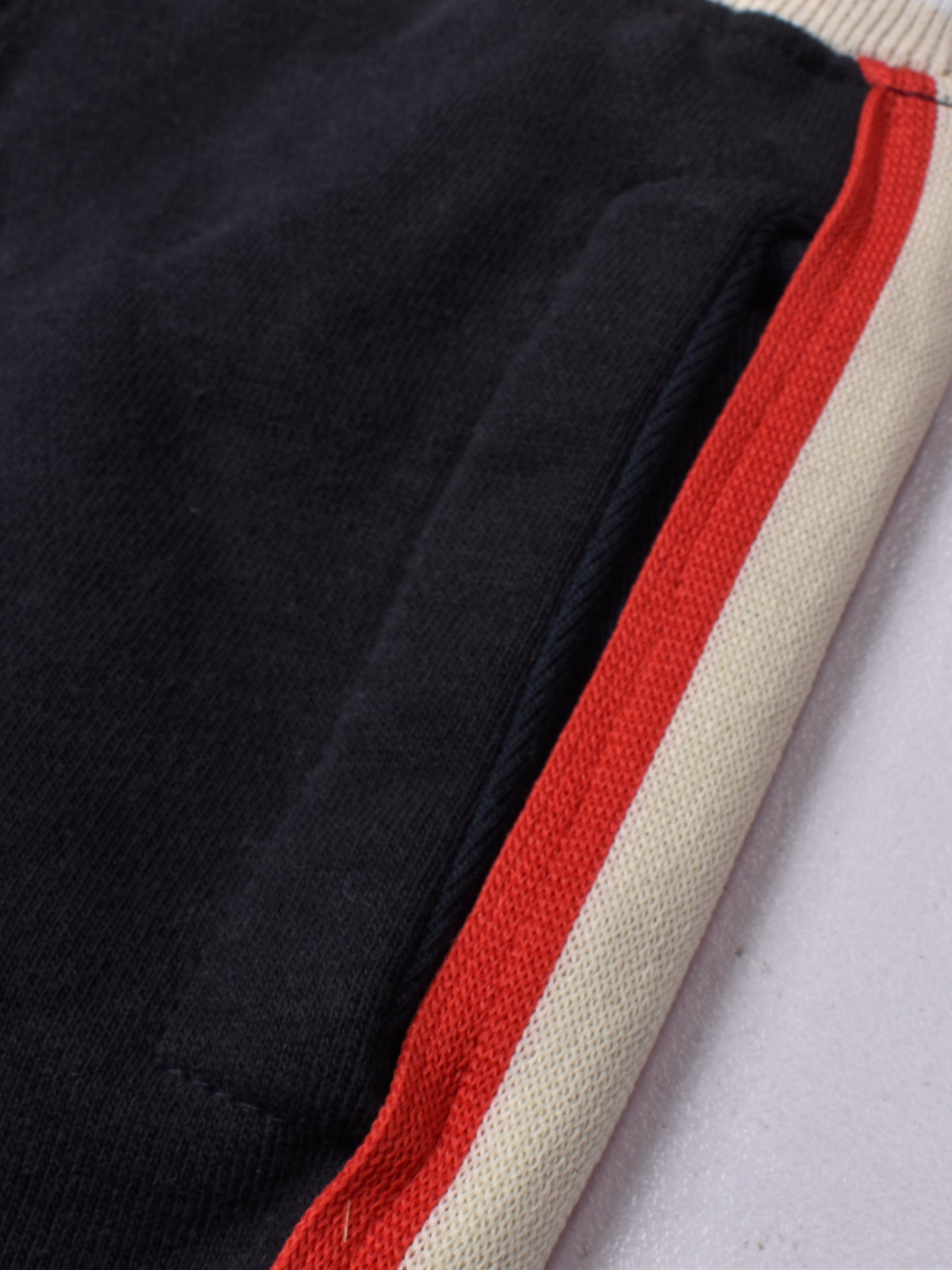 Red Pearl Terry Fleece Slim Fit Jogger Trouser For Kids-Navy & Off White With Assorted Stripes-Rt2167