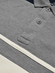 LV Summer Polo Shirt For Men-Off White with Grey & Navy-SP1587/RT2382