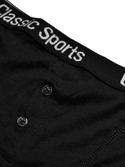 Classic Sport Single Jersey Boxer Brief For Men-Black-BR799