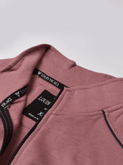 Louis Vicaci Fleece Zipper Tracksuit For Men-Dark Pink-RT1383