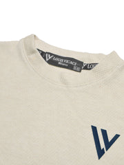 LV Crew Neck Long Sleeve Thermal Tee Shirt For Kids-Off White with Green & Light Grey-SP1717/RT2421