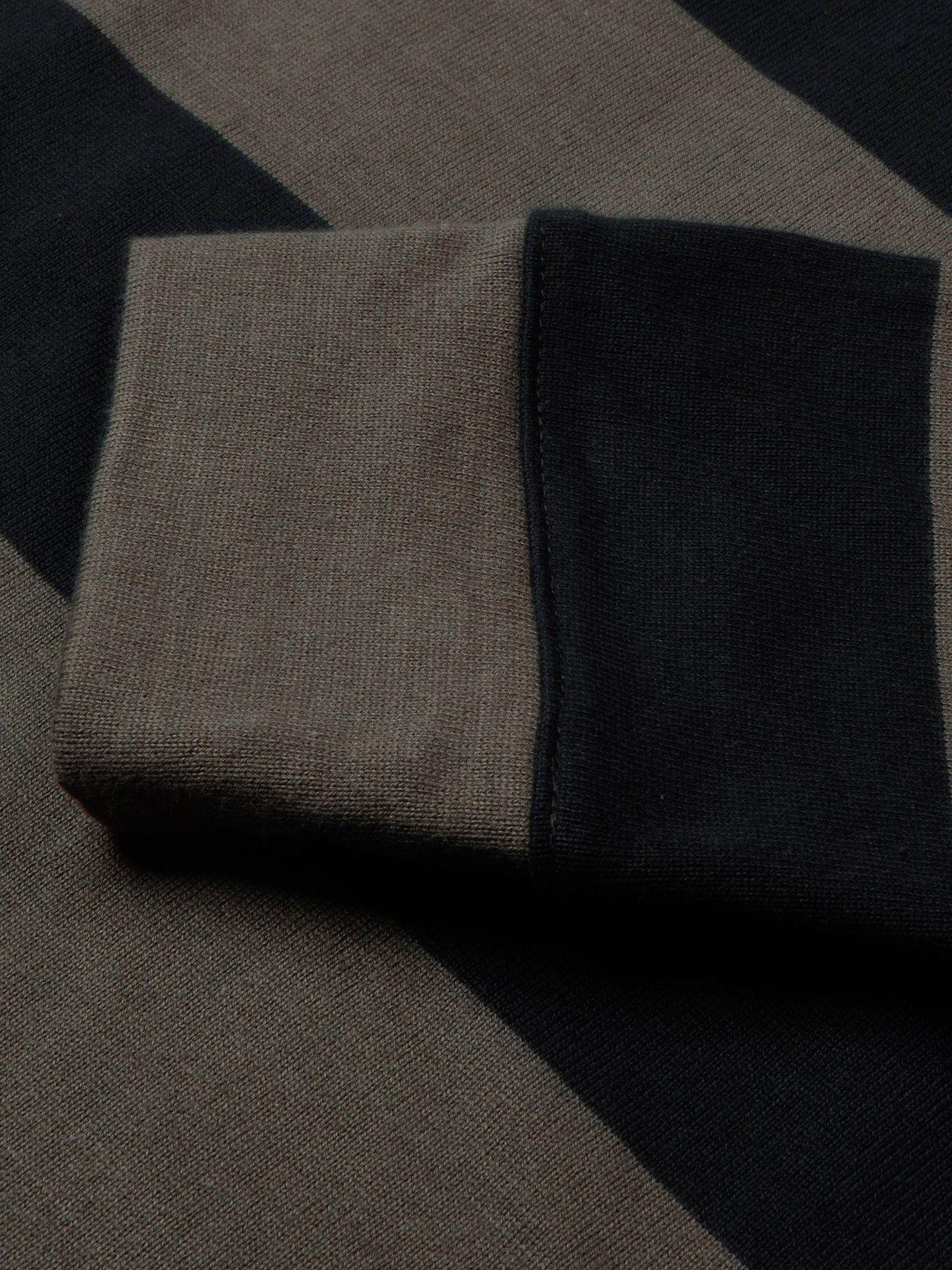 Louis Vicaci Long Sleeve Polo Shirt For Men-Brown with Black Stripe-BR897