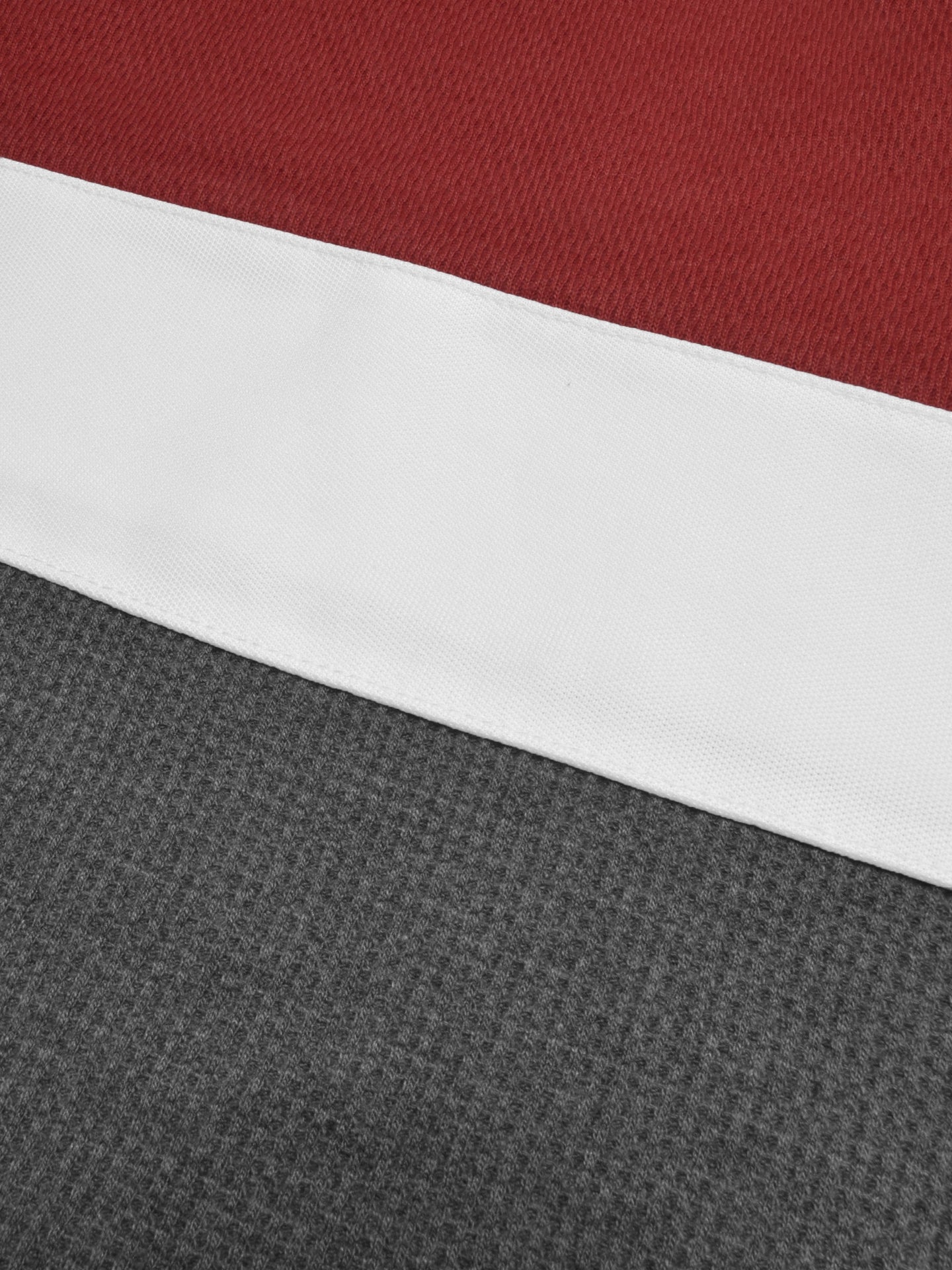 LV Crew Neck Long Sleeve Thermal Tee Shirt For Kids-Red with White & Grey-SP1719/RT2423