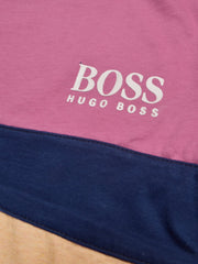 HB Crew Neck Long Sleeve Single Jersey Tee Shirt For Kids-Pink with Stripes-SP1715/RT2419