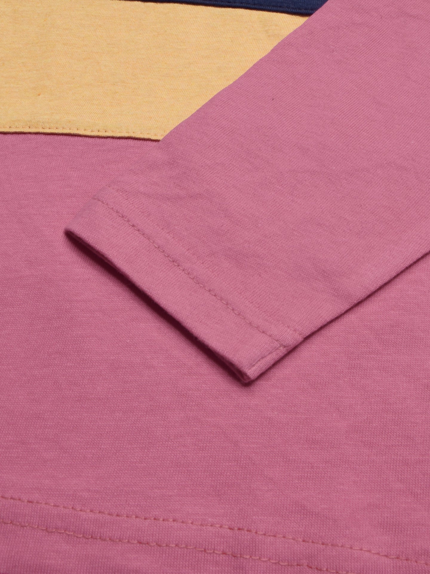 HB Crew Neck Long Sleeve Single Jersey Tee Shirt For Kids-Pink with Stripes-SP1715/RT2419