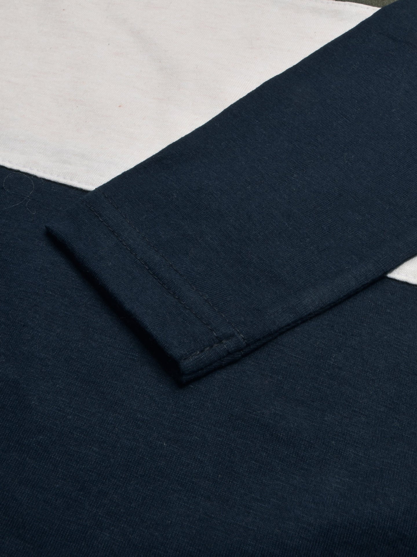 HB Crew Neck Long Sleeve Single Jersey Tee Shirt For Kids-Olive Melange with Off White & Navy-SP1714/RT2418