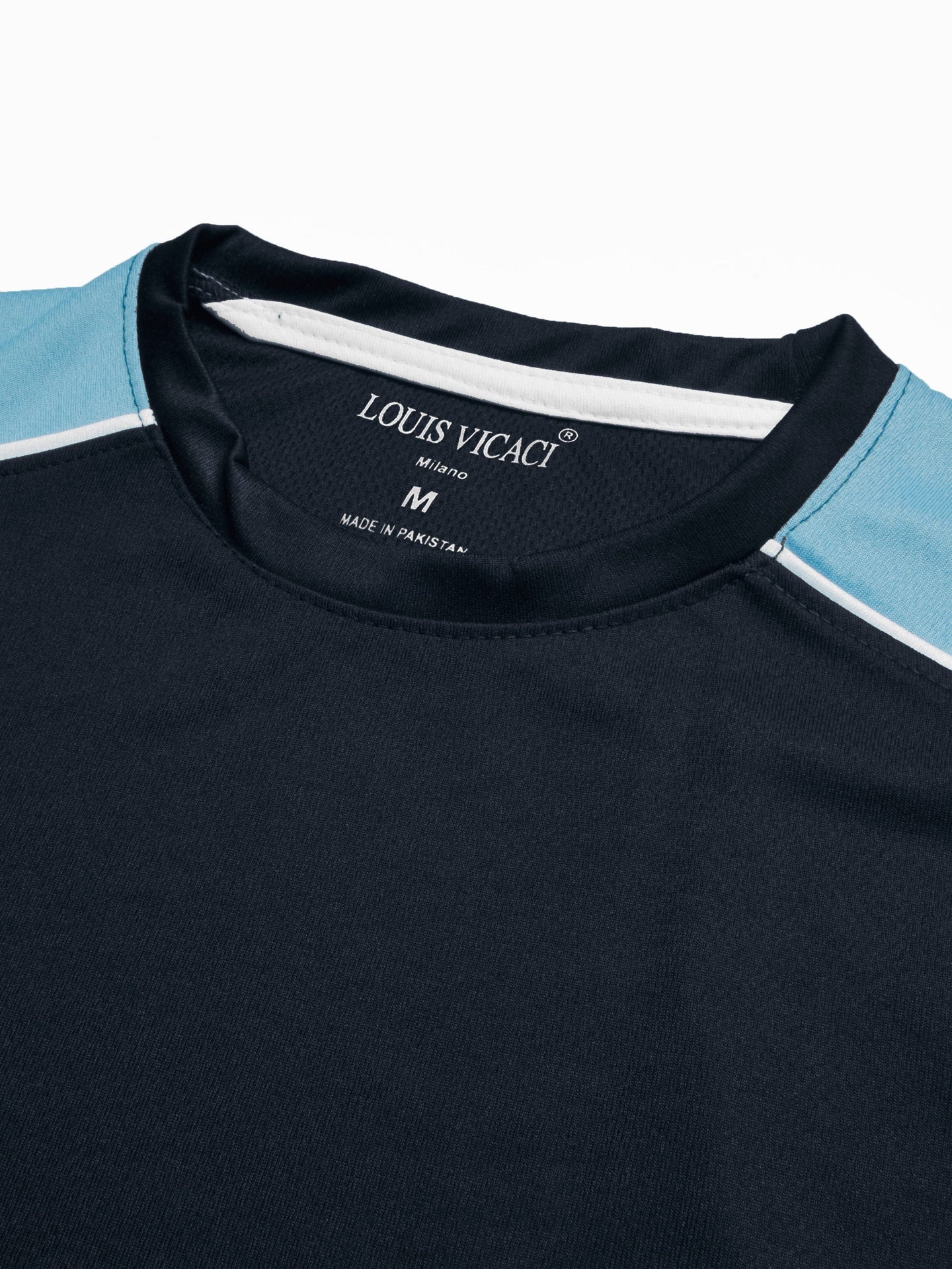 Louis Vicaci Summer Active Wear Tracksuit For Men-Navy with Sky Pannels-SP1744/RT2428