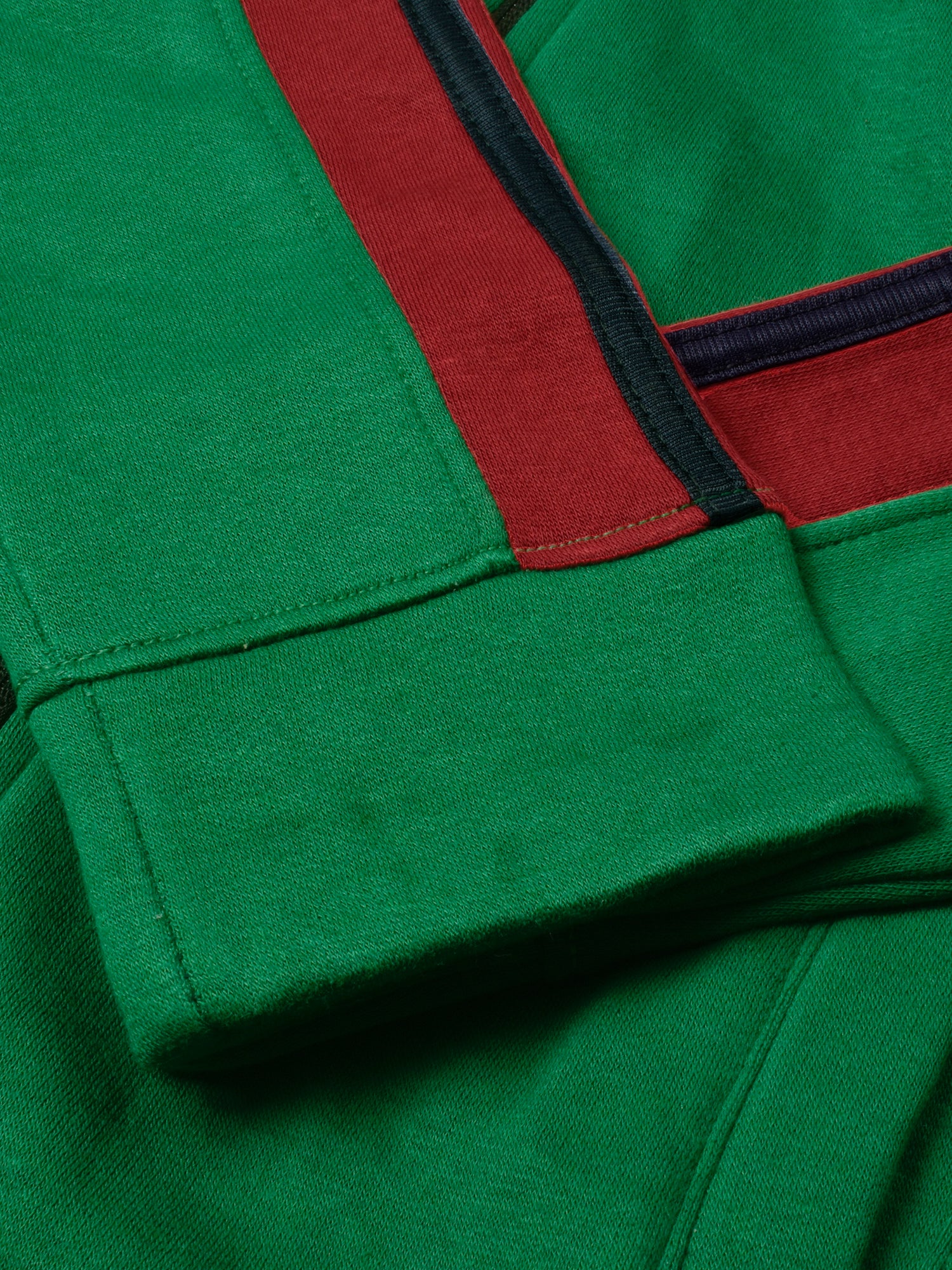 Louis Vicaci Fleece Zipper Tracksuit For Ladies-Green Melange with Black Stripe-BR266