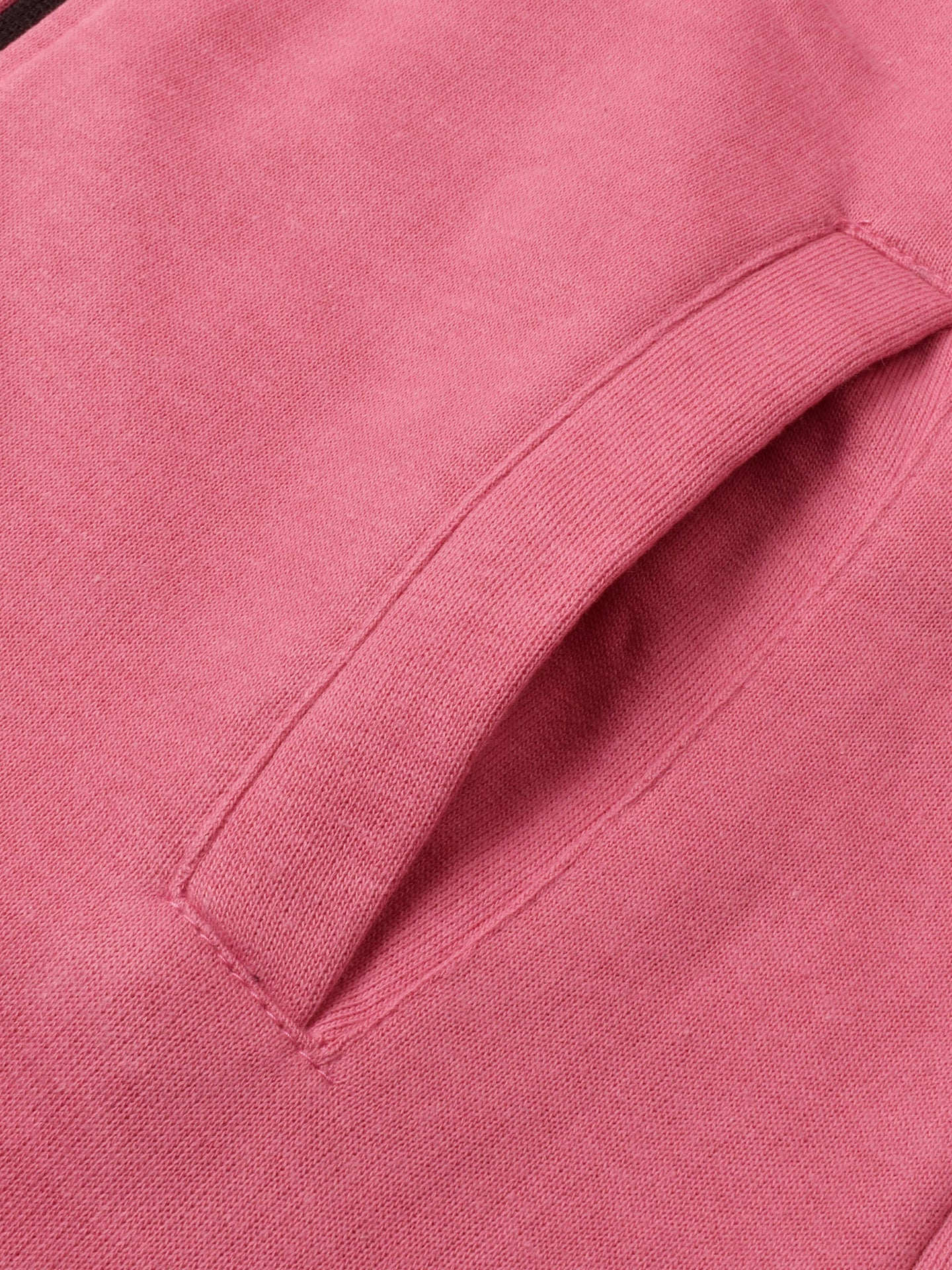 Louis Vicaci Fleece Zipper Tracksuit For Ladies-Pink with Black Stripe-BR367