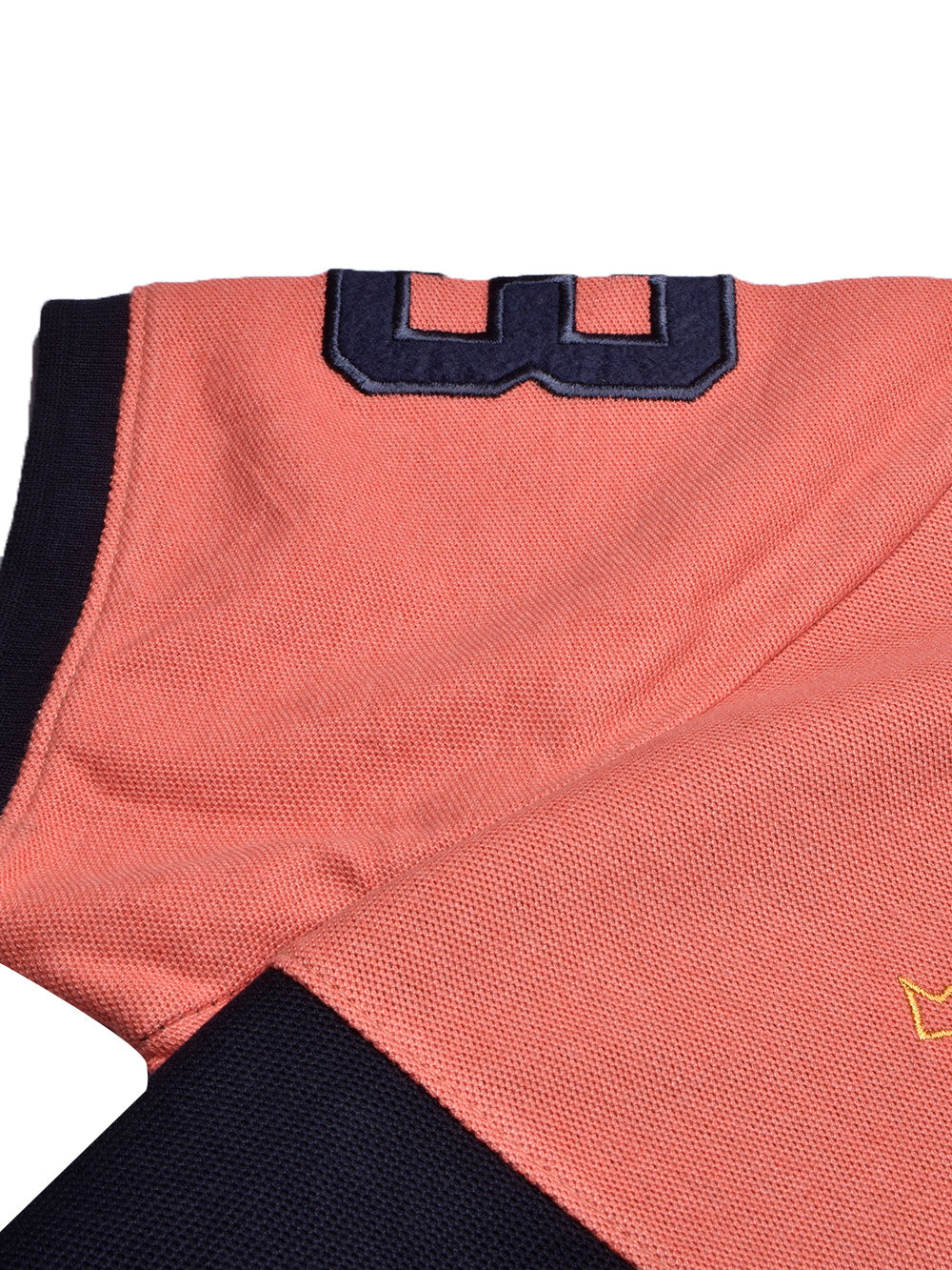 U.S Polo Assn. Summer Polo Shirt For Men-Navy with Coral Orange & White Panel-BE780/BR13027