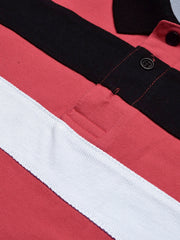 NXT Summer Polo Shirt For Men-Pink with Sky & Black-BE806/BR13048