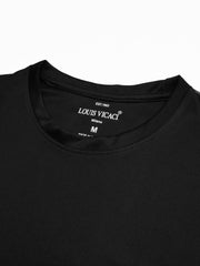 Louis Vicaci Summer Active Wear Tracksuit For Men-Black with white & Red Stripes-SP1953/RT2492