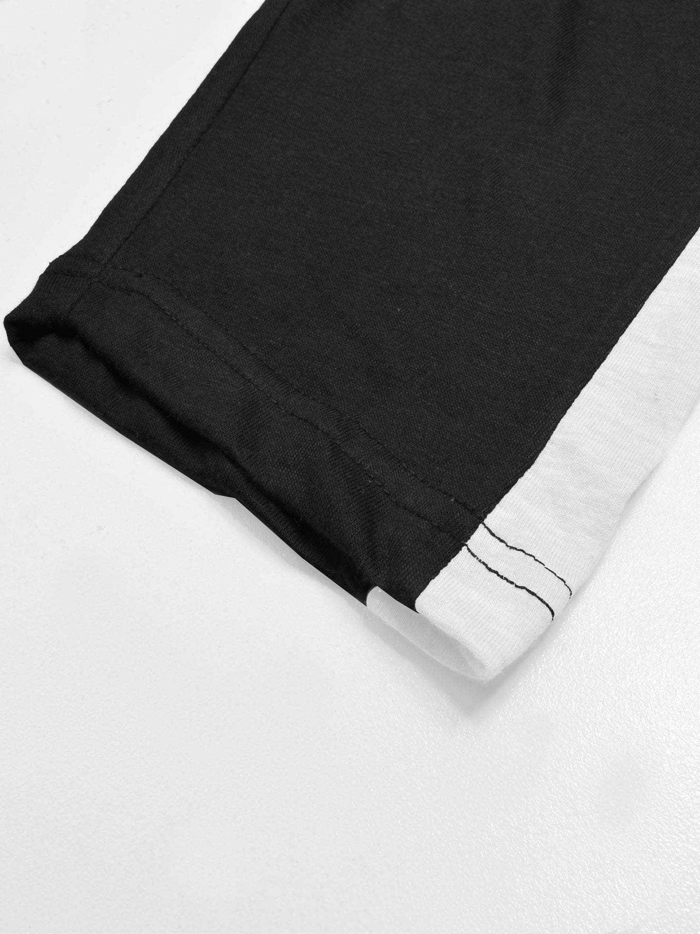 Next Single Jersey Short For Kids-Black With Grey Melange Stripes-RT2510