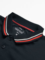 LV Summer Dry Fit Polo Shirt For Men-Navy with Red & White Panel-SP2652/RT2530