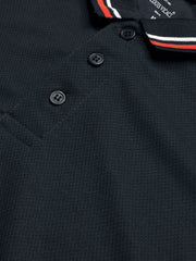 LV Summer Dry Fit Polo Shirt For Men-Navy with Red & White Panel-SP2652/RT2530