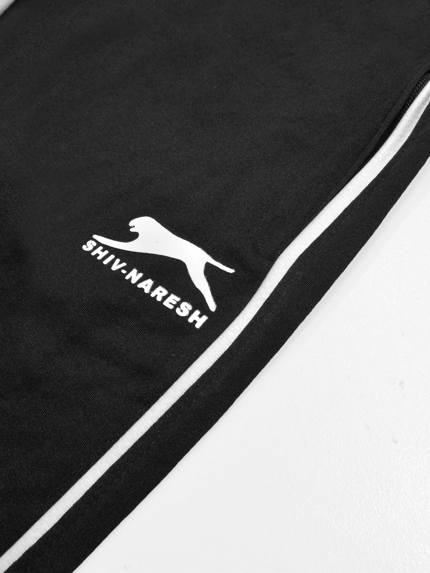 Slazenger Slim Fit Active Wear Trouser For Men-Black with White Piping-RT2513