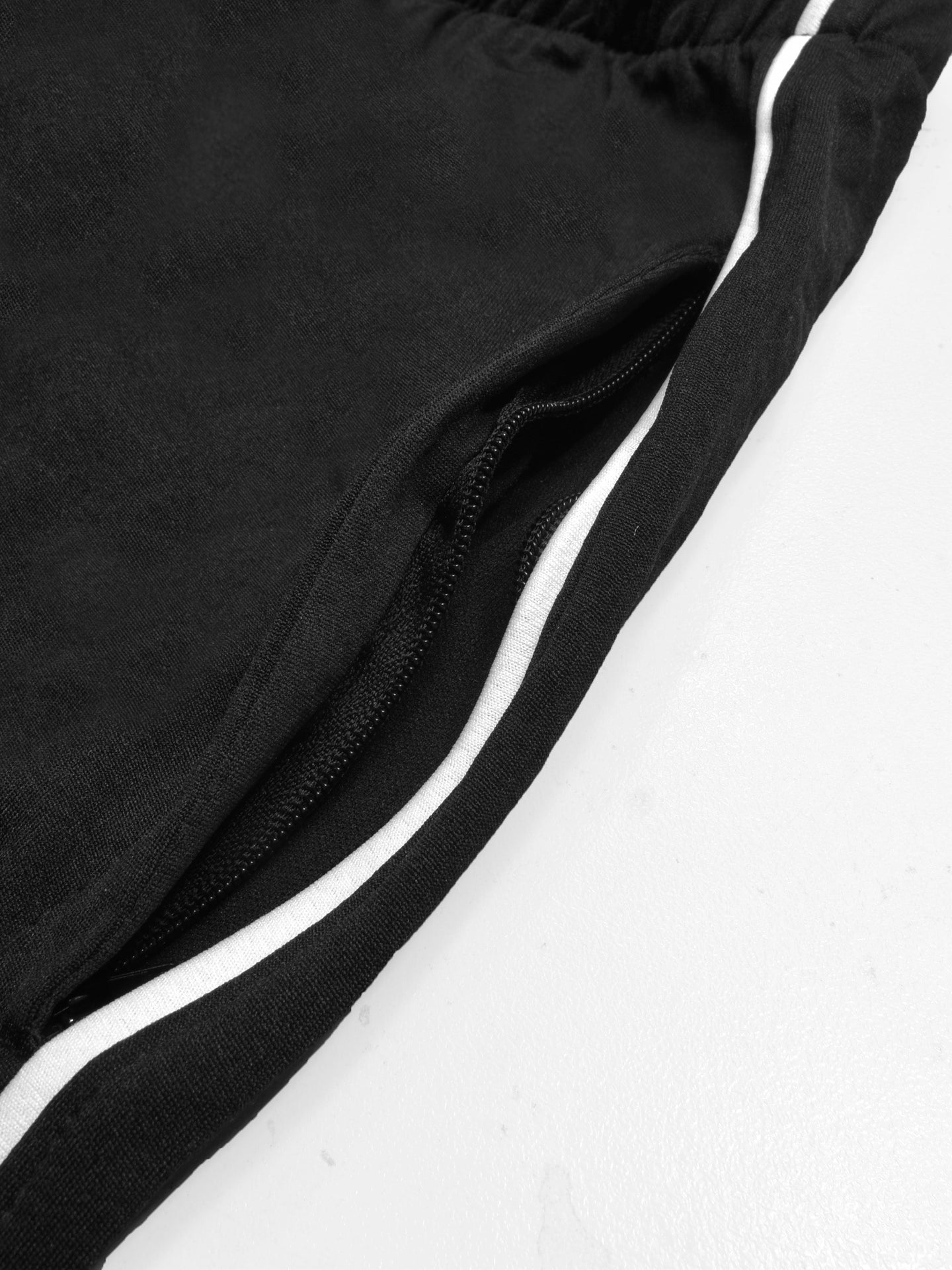 Slazenger Slim Fit Active Wear Trouser For Men-Black with White Piping-RT2513