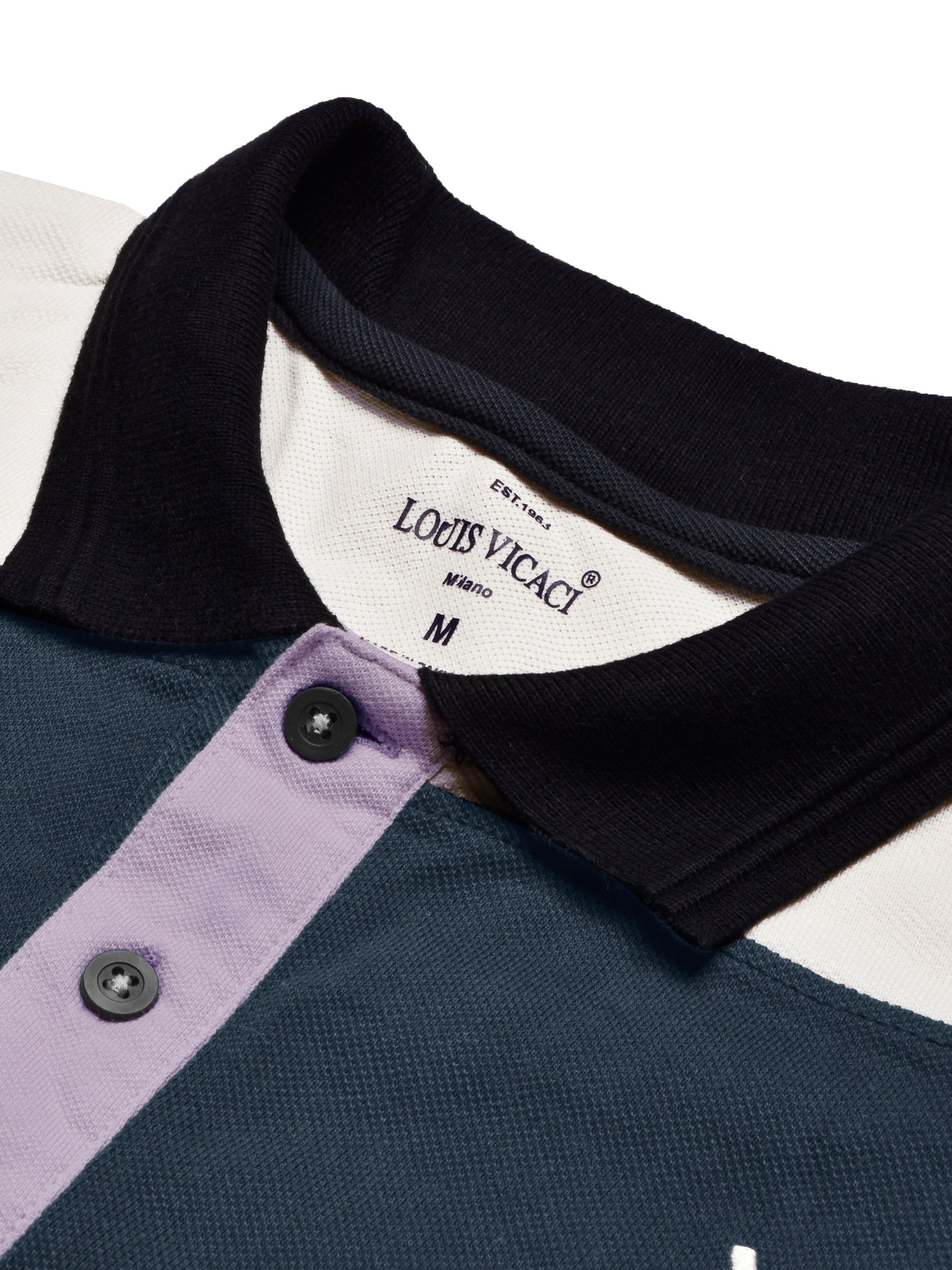 LV Summer Polo Shirt For Men-purple with Light Navy & Off White-SP1585/RT2380