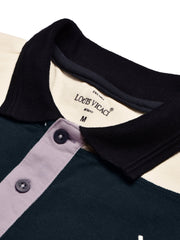 LV Summer Polo Shirt For Men-Light purple with Navy & Off White-SP1580/RT2379