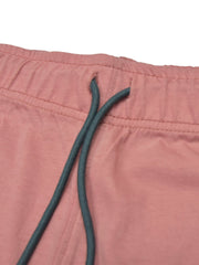 Summer Single Jersey Slim Fit Trouser For Men-Pink With Charcoal Melange Stripe-SP136/RT109