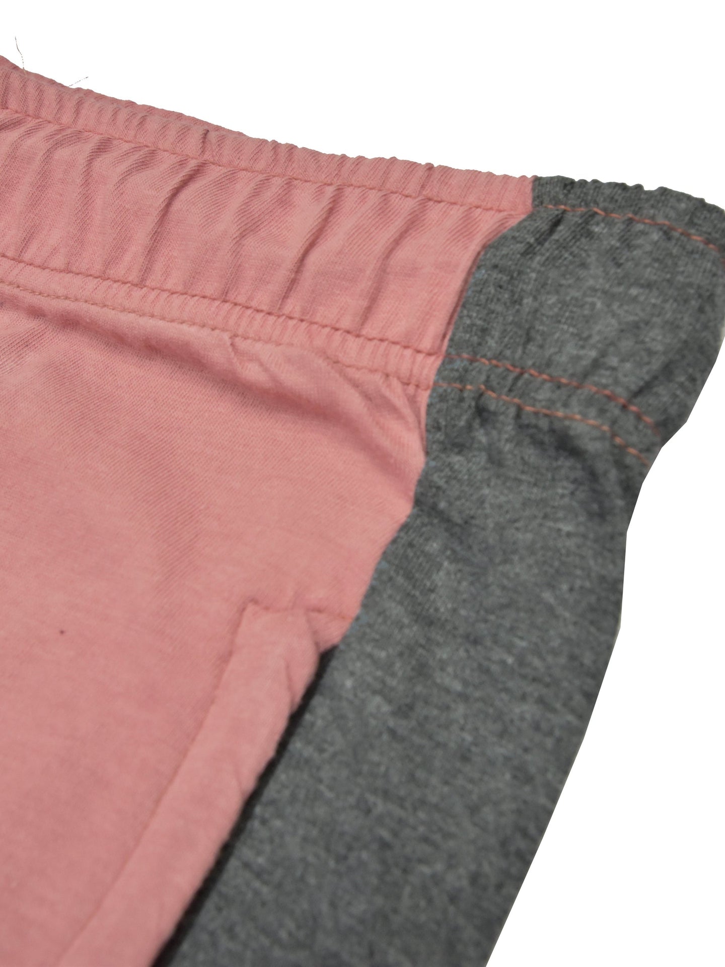 Summer Single Jersey Slim Fit Trouser For Men-Pink With Charcoal Melange Stripe-SP136/RT109